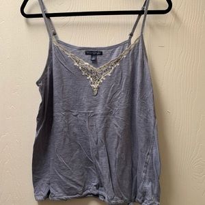American Eagle periwinkle cami with lace/beads